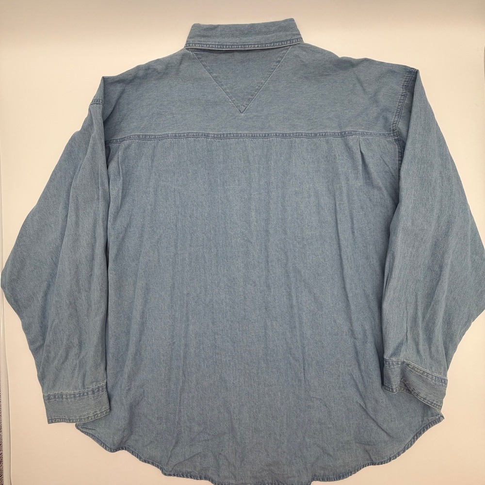 True Fan Michigan Wolverines Denim Shirt Mens XXXL Light Wash Cotton Button Down - Picture 4 of 9